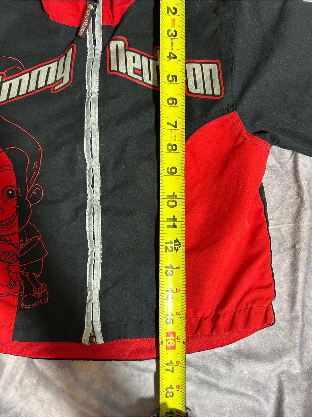 Vintage Jimmy Neutron Red and Black Kids Windbreaker Jacket